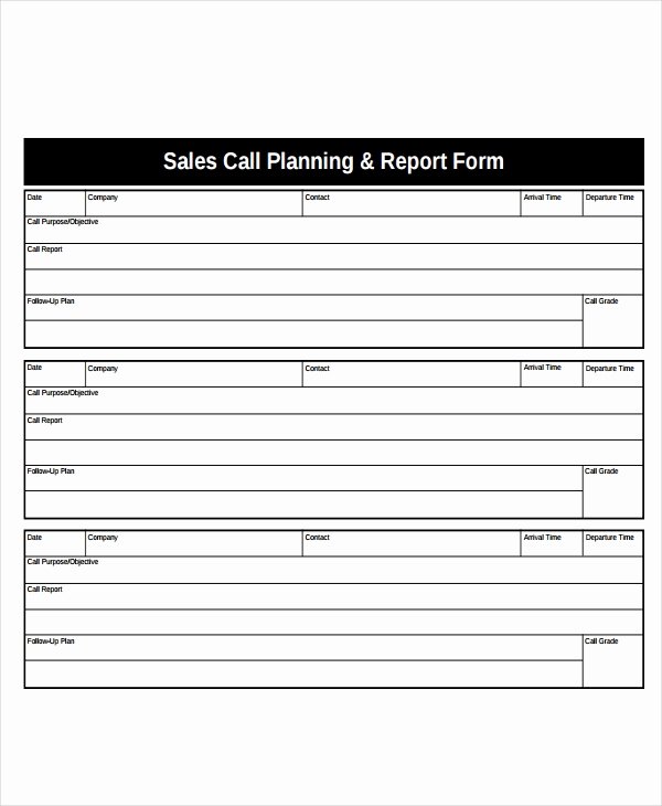 Sales Call Plan Template Inspirational 15 Sales Report form Templates