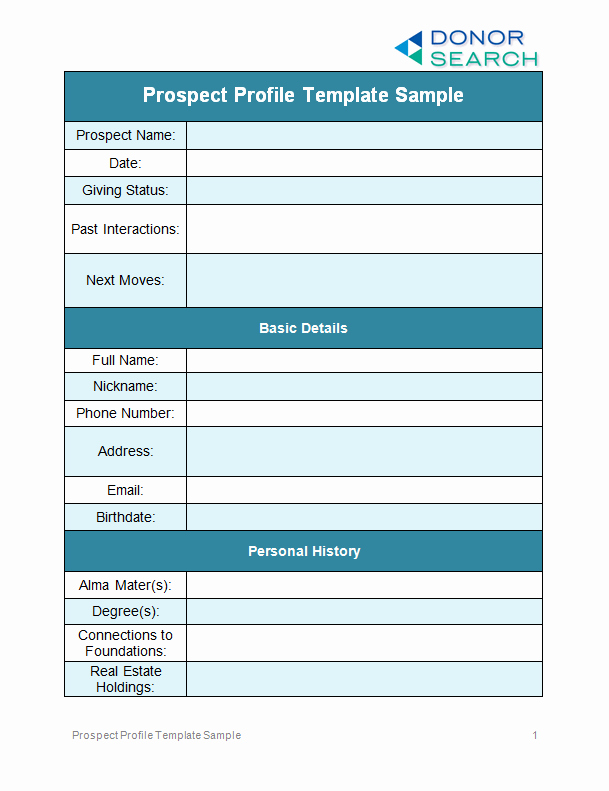 Sales Calling Plan Template Best Of Perfect Your Prospect Profile Templates [free Examples