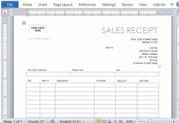 Sales Receipt Template Word Fresh 8 Sales Receipt Templates Word Excel Pdf formats