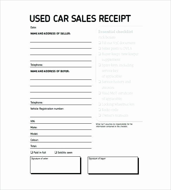 Sales Receipt Vs Invoice Beautiful Vehicle Invoice Templates