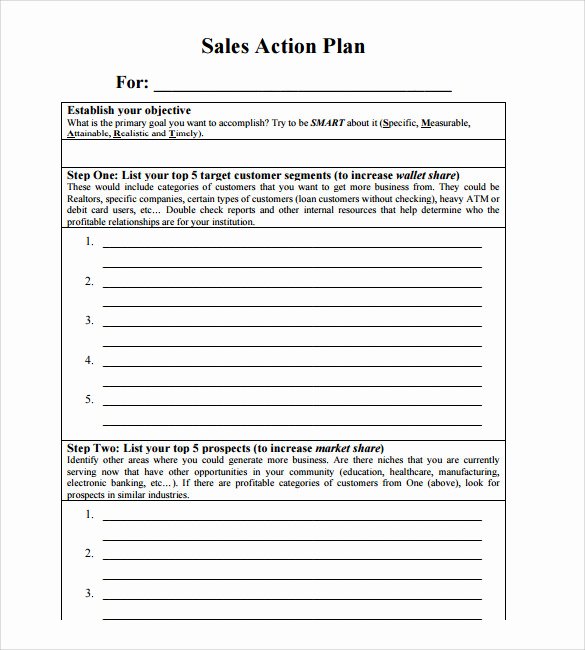 Sample Action Plan Template Best Of Sales Action Plan Templates – 8 Samples Examples