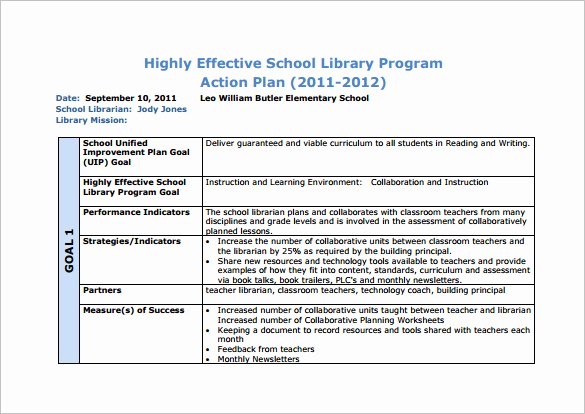 Sample Action Plan Template Elegant 11 School Action Plan Templates Word Pdf