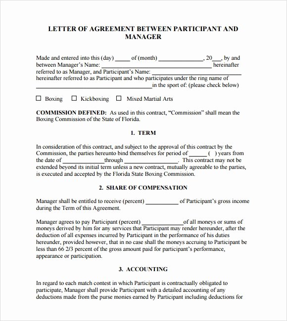 Sample Agreement Letter Between Two Parties Fresh Letter Agreement Template Between Two Parties Letter