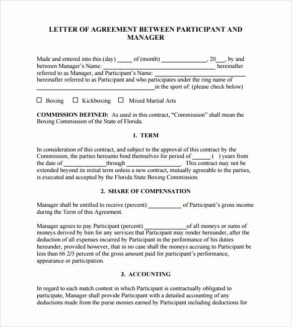 Sample Agreement Letter Between Two Parties Luxury Sample Letter Of Agreement – 11 Example format