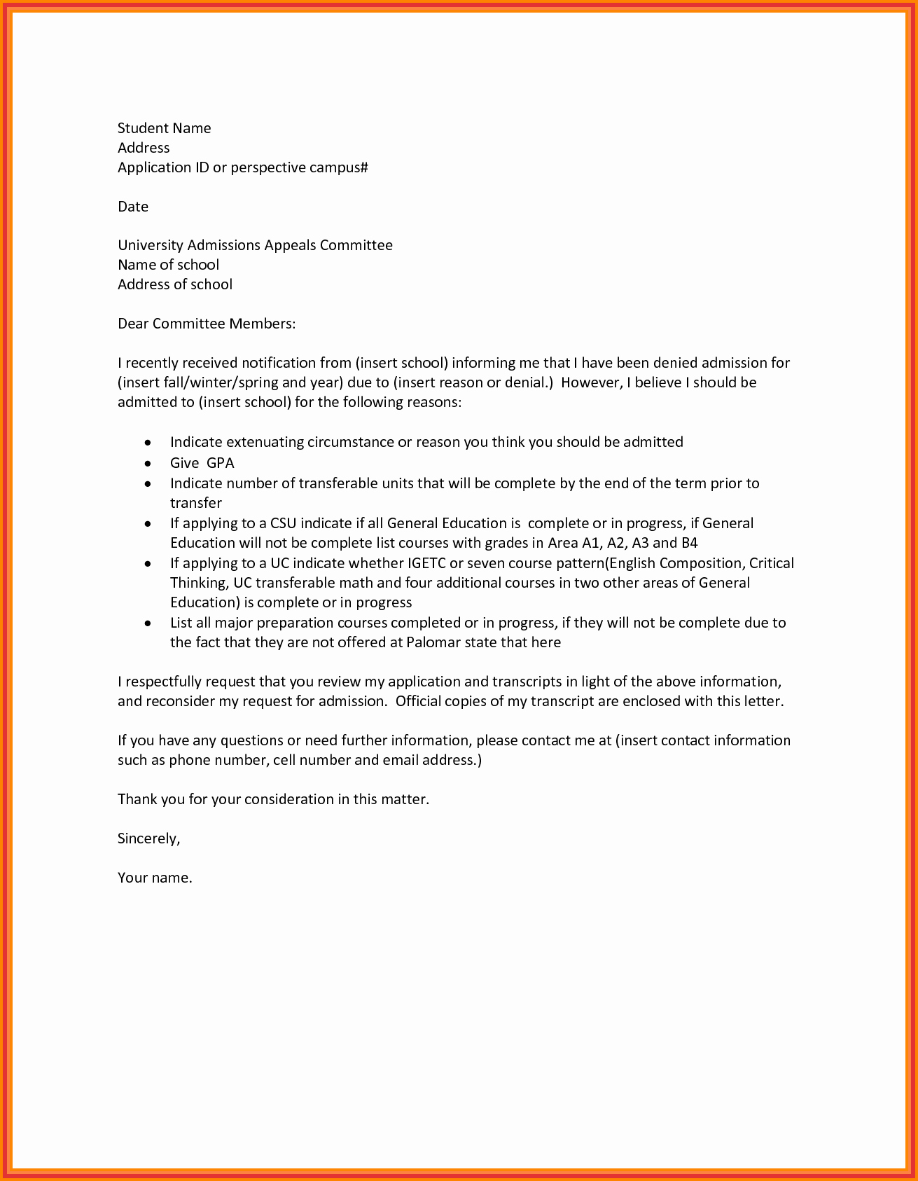 Sample Appeal Letter format Unique 5 How to Write Appeal Letter for School Admission