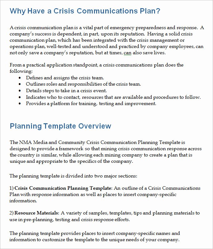 Sample Communication Plan Template Lovely 3 Crisis Munication Plan Templates Doc Pdf
