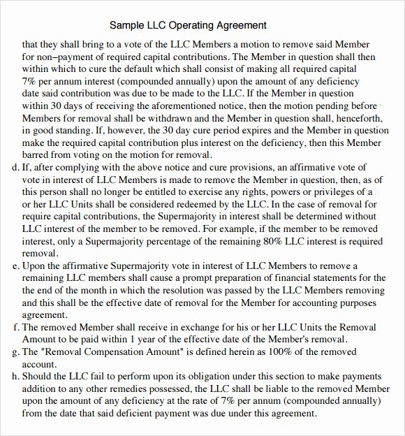 Sample Cottage Llc Operating Agreement Elegant 9 Sample Llc Operating Agreement Templates to Download