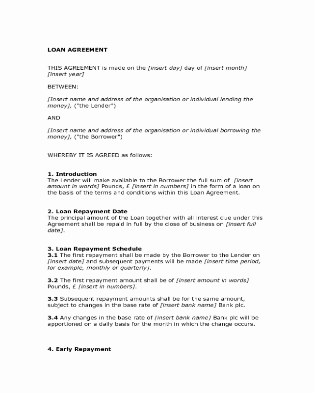 Sample Driveway Easement Agreement Inspirational 2019 Loan Agreement form Fillable Printable Pdf &amp; forms
