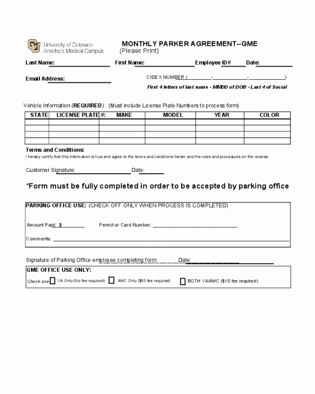 Sample Driveway Easement Agreement Inspirational 2019 Parking Agreement form Fillable Printable Pdf