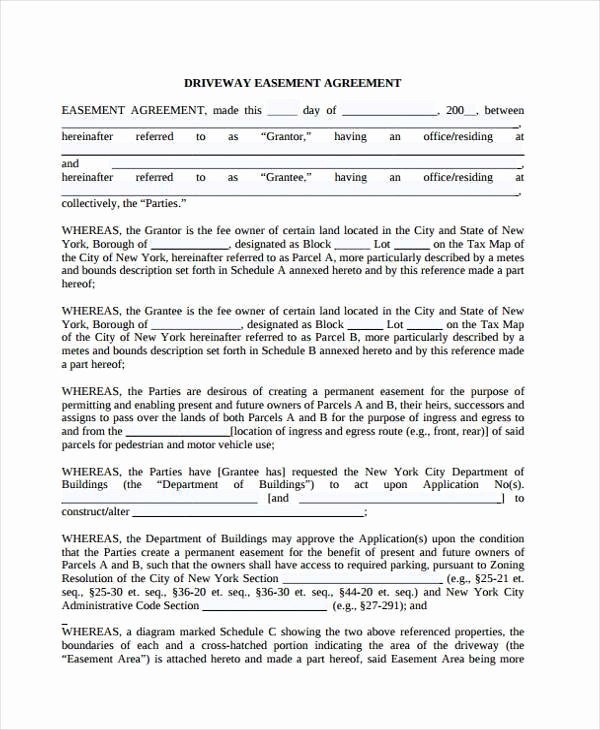 Sample Driveway Easement Agreement New Sample Driveway Easement Agreement forms 7 Free