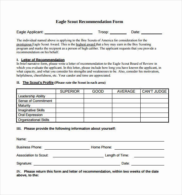 Sample Eagle Scout Recommendation Letter Awesome 10 Eagle Scout Letter Of Re Mendation to Download for