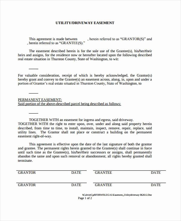 Free Printable Driveway Easement Form Texas Printable Forms Free Online