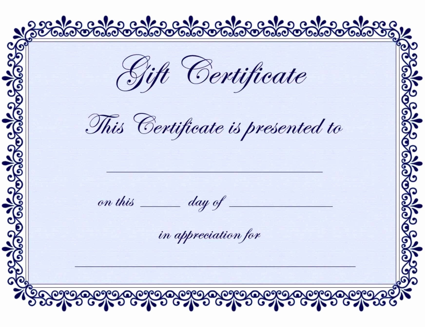 Sample Gift Certificate Wording Best Of Free Printable Gift Certificate Template Word Template