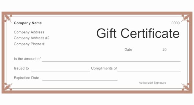 Sample Gift Certificate Wording New Standard Gift Voucher Certificate Sample with Brown Border