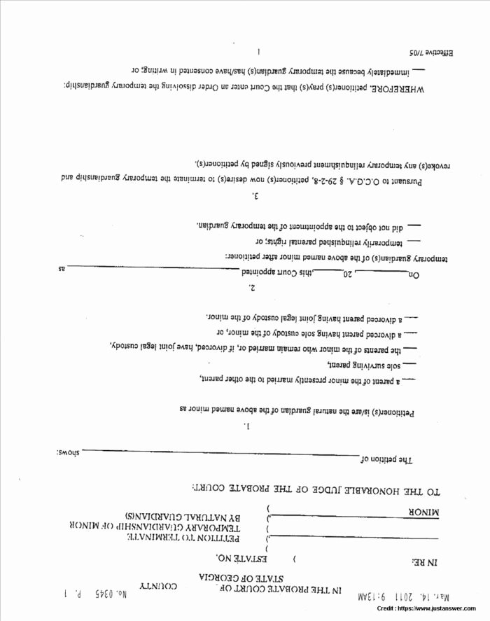 Sample Guardianship Letter In Case Of Death Unique forms for Temporary Guardianship California form