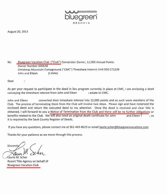 Sample Letter to Cancel Timeshare Contract Unique Bluegreen Resorts Timeshare Cancellation Get Out Of Your