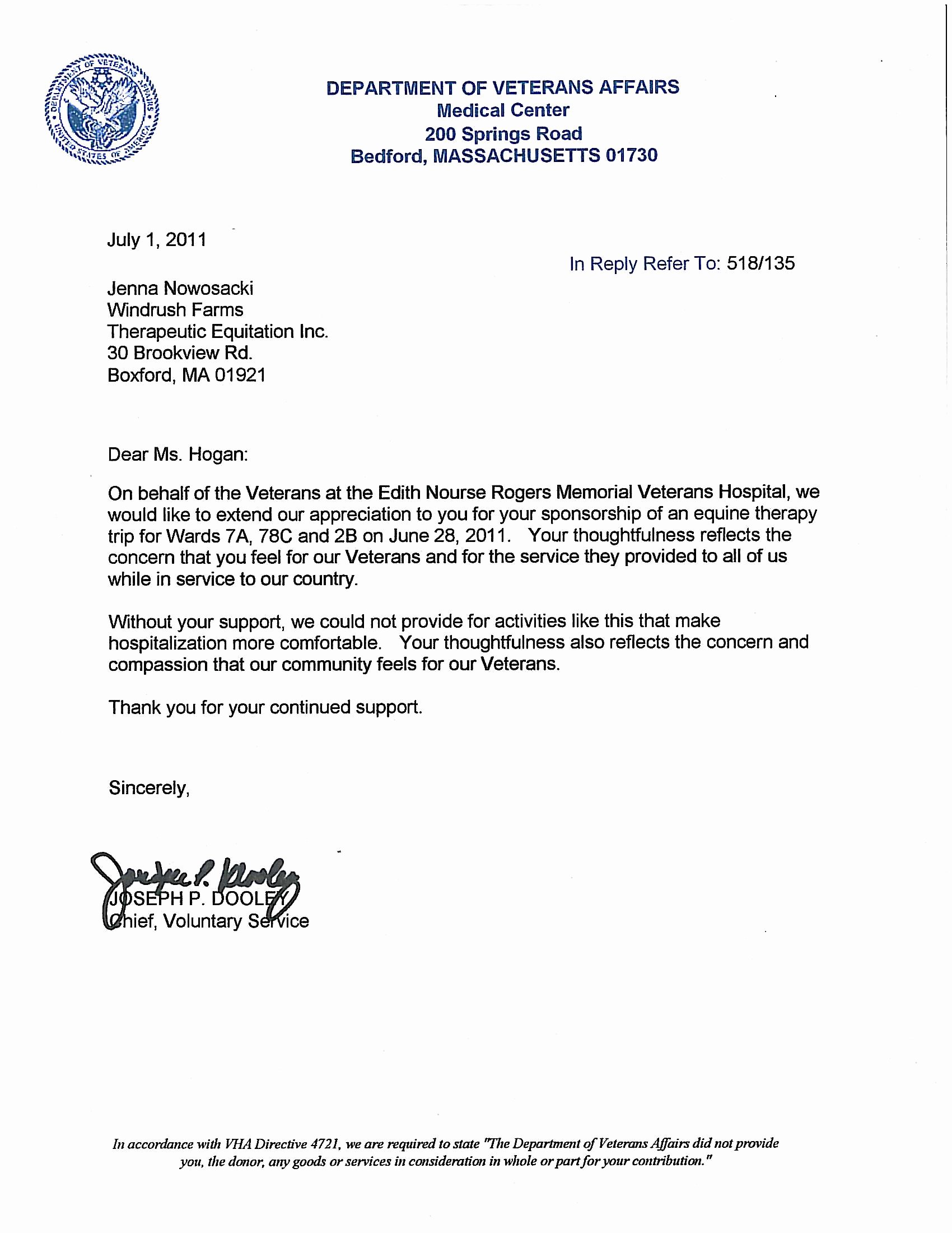 Sample Letter to Va for Disability Awesome Horses for Heroes