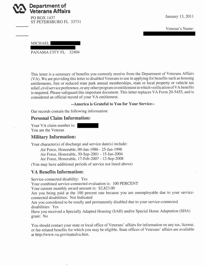 Sample Letter to Va for Disability Best Of New Va Benefits Letter In P&amp;t Permanent &amp; total