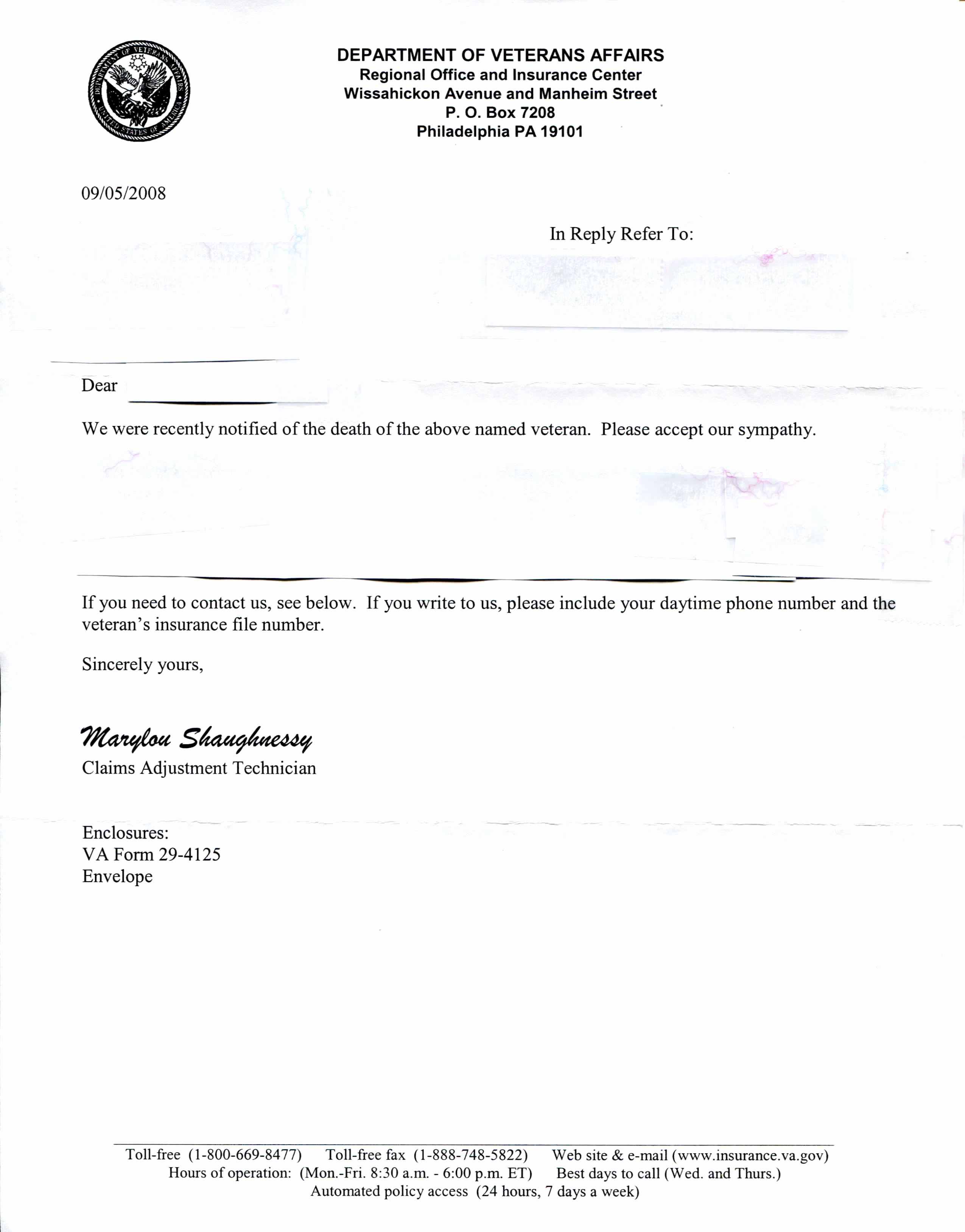 Sample Letter to Va for Disability Elegant Va Eligibility Letter Postmortem