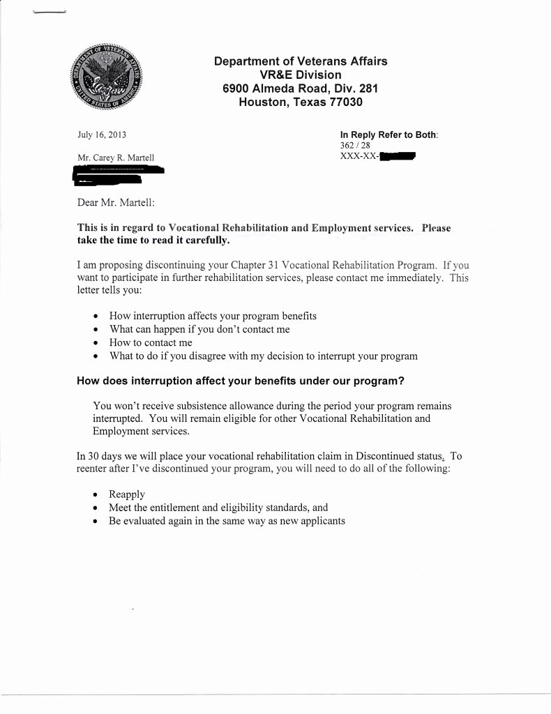 Sample Va Disability Award Letter