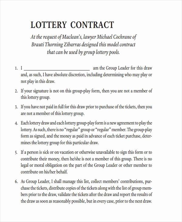 Sample Lottery Pool Agreement New Sample Lottery Syndicate Agreement forms 8 Free