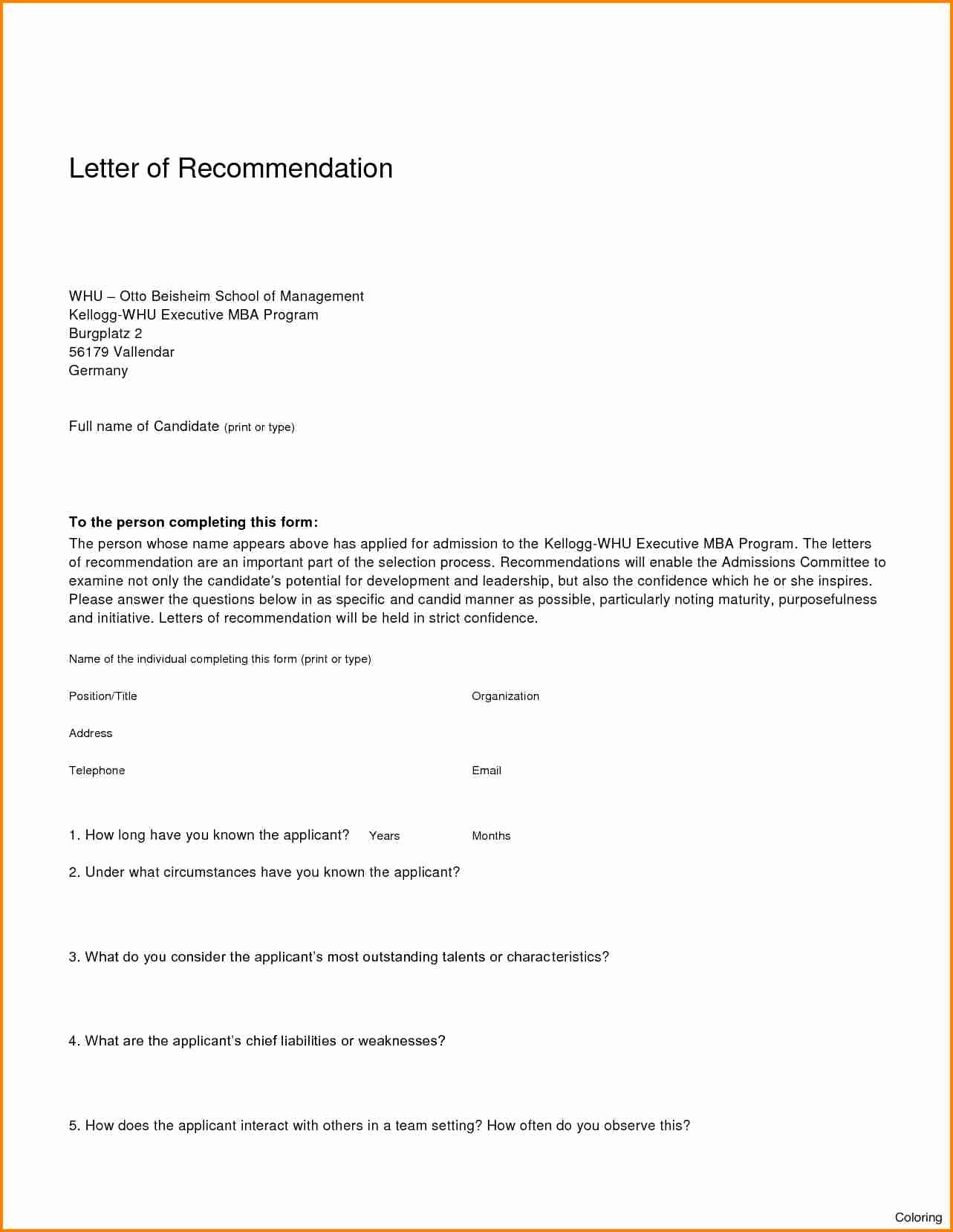 Sample Mba Recommendation Letter Inspirational 9 Letter Of Re Mendation for Mba Program Sample