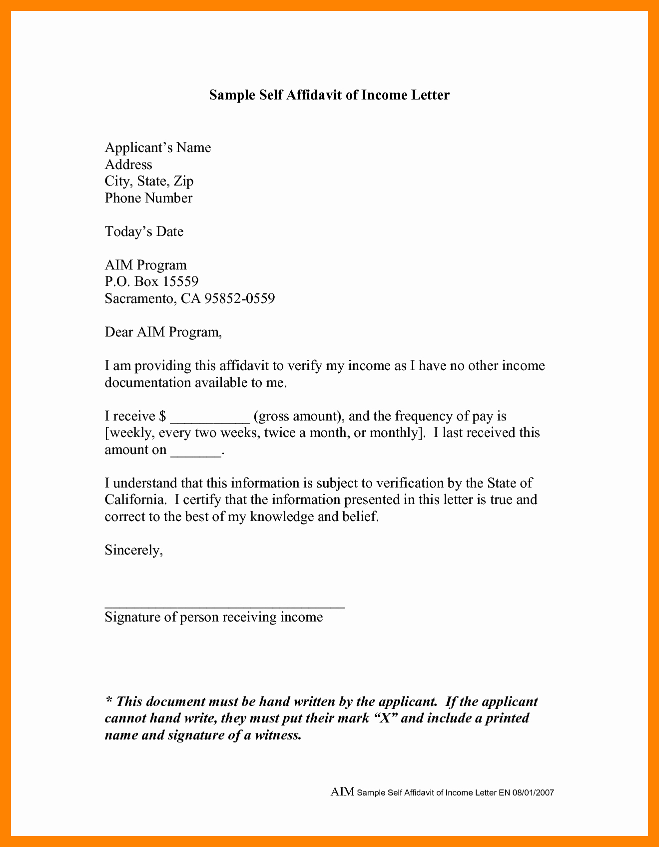 Sample Of Affidavit Of Support Letter Beautiful 10 Example Of Affidavit Sample Letters
