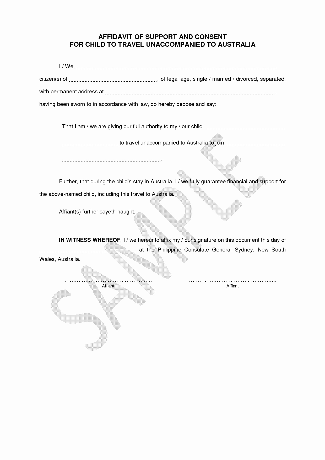 Sample Of Affidavit Of Support Letter Elegant Affidavit Marriage Example Letter Immigration