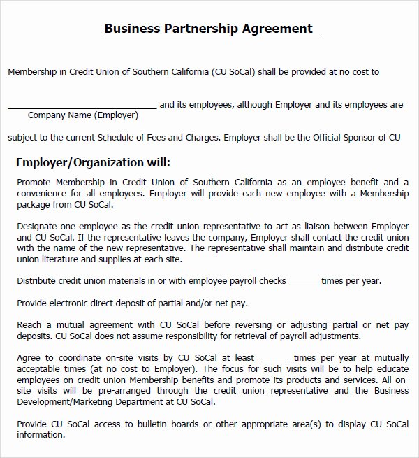 Sample Partnership Agreement California Lovely 11 Sample Business Partnership Agreement Templates to