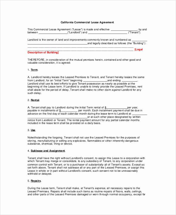 Sample Partnership Agreement California New 10 Sample Mercial Lease Agreements In Pdf