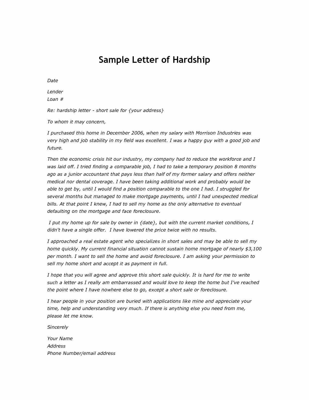 Sample Payment Shock Letter Fresh Mortgage Payment Shock Letter Template Collection