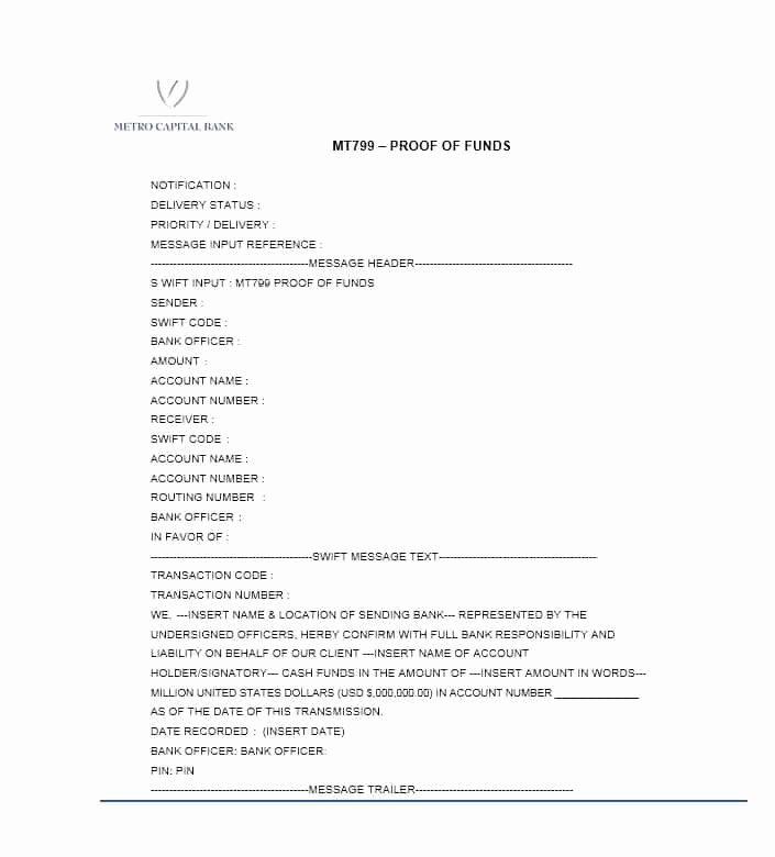 Sample Proof Of Funds Letter Template Unique 25 Best Proof Of Funds Letter Templates Template Lab