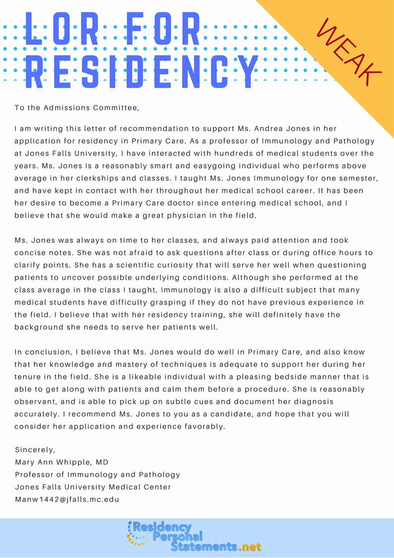 Sample Residency Letter Of Recommendation Unique Sample Letter Of Re Mendation for Residency