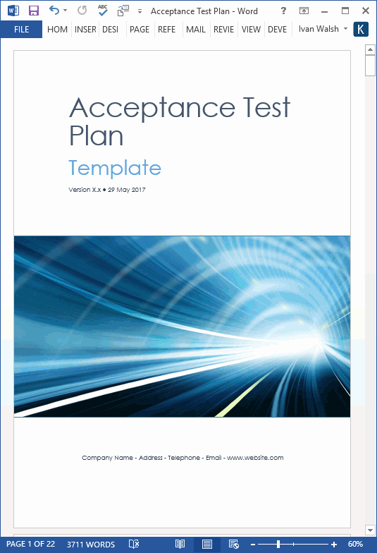 Sample Test Plan Template Inspirational Acceptance Test Plan Template – Ms Word