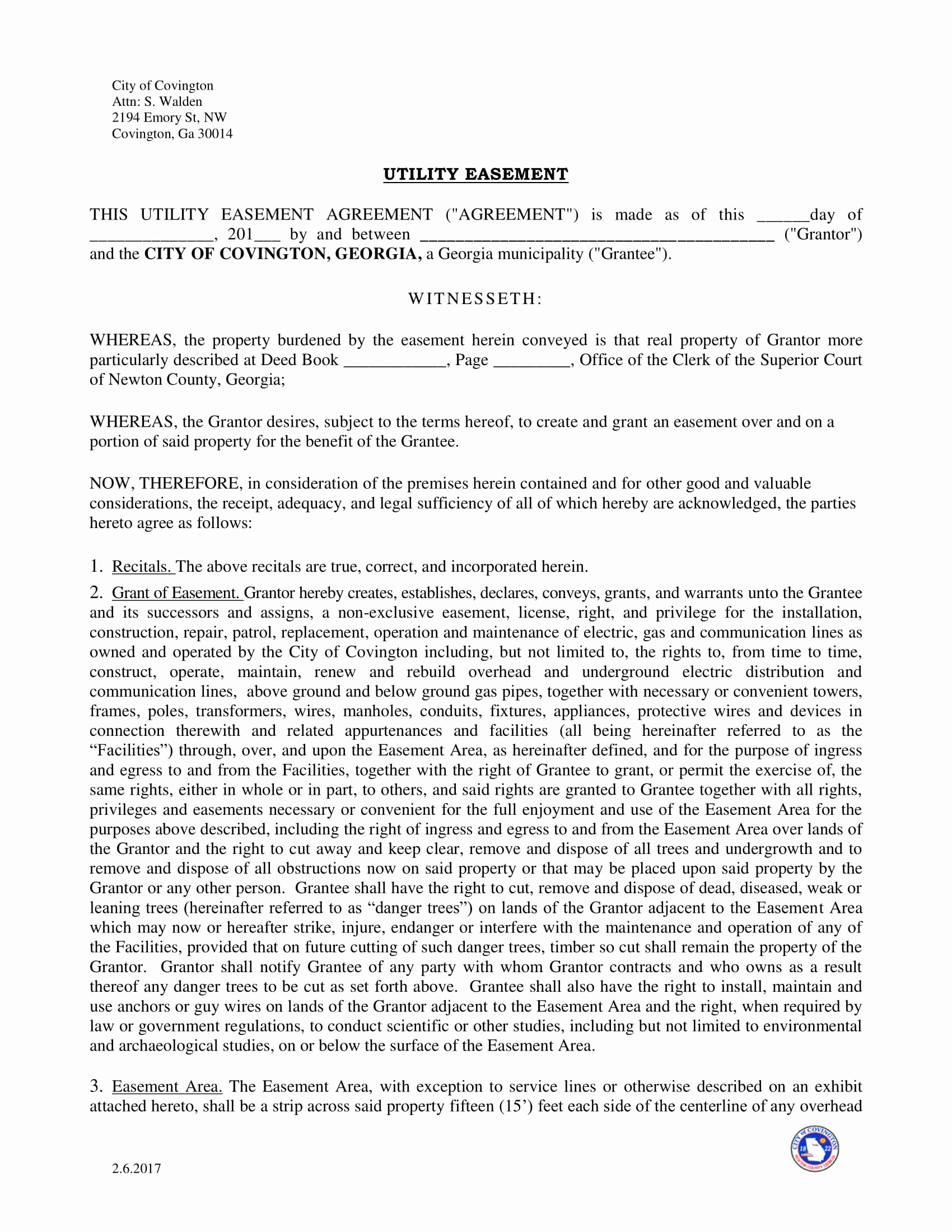 Sample Utility Easement Agreement Best Of 10 Easement Agreement Contract forms Pdf