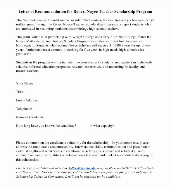 Scholarship Letter Of Recommendation Example Unique 27 Letters Of Re Mendation for Scholarship Pdf Doc
