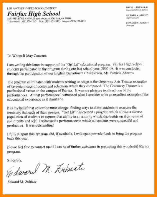 Scholarship Letter Of Recommendation Examples Best Of 9 Re Mendation Letter for Student Scholarship Sample