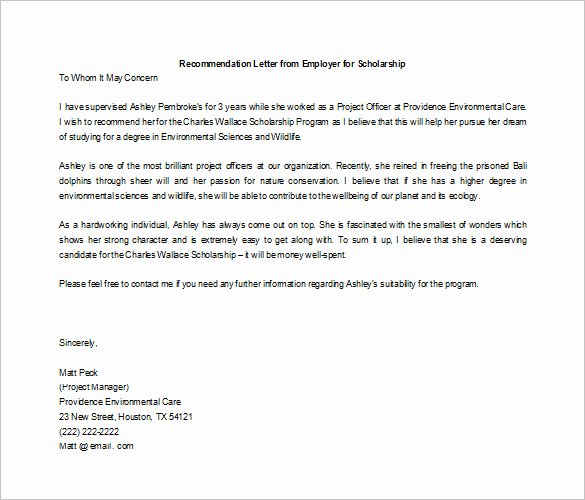 Scholarship Recommendation Letter From Friend Elegant 27 Letters Of Re Mendation for Scholarship Pdf Doc