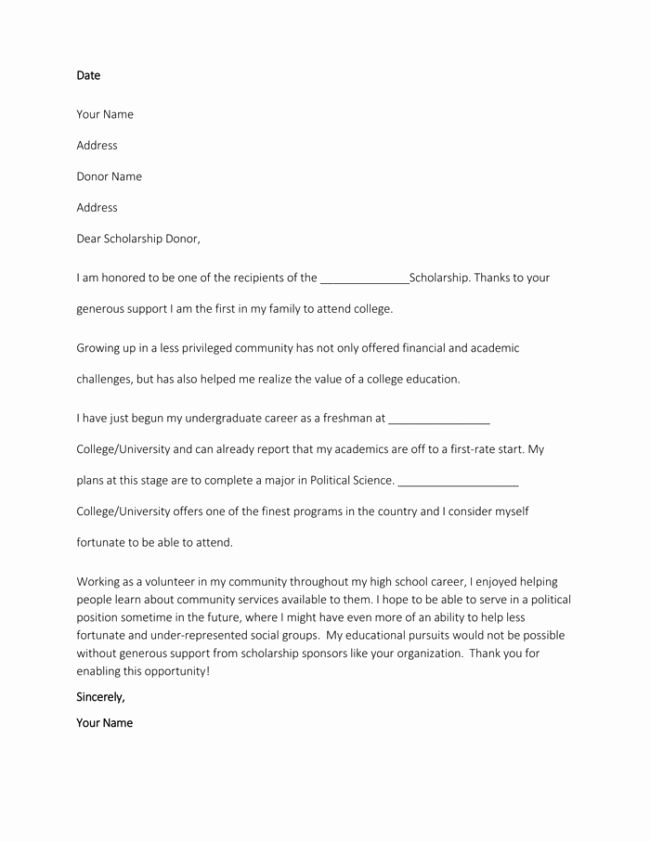 Scholarship Thank You Letter format Luxury 9 Best Scholarship Thank You Letter Samples &amp; Examples