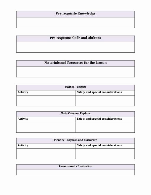Science Lesson Plan Template Inspirational Science Lesson Plan Template Elementary