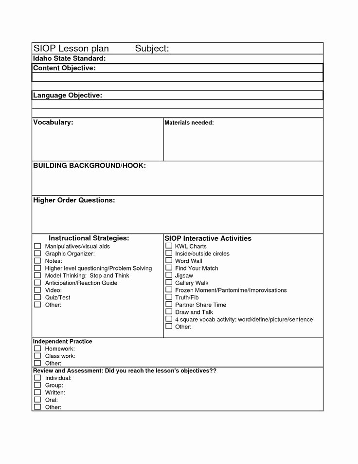 Science Lesson Plan Template Lovely Mon Core Aligned Lesson Plan Template Pdf