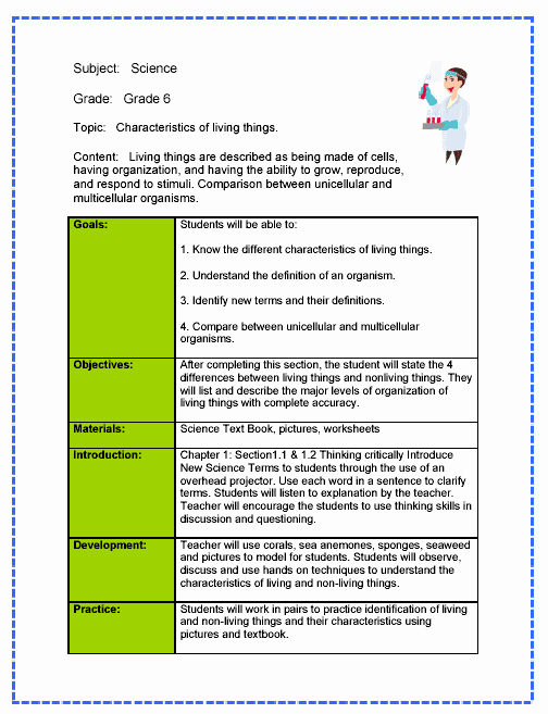 Science Lesson Plan Template Luxury Science Lesson Plan Sample From Teachnology