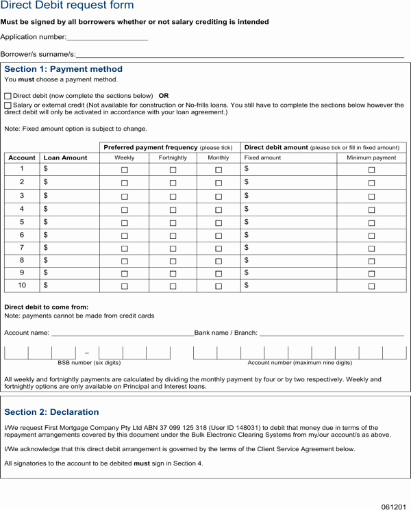 Section 125 Plan Document Template Best Of Download Direct Debit Request form for Free formtemplate
