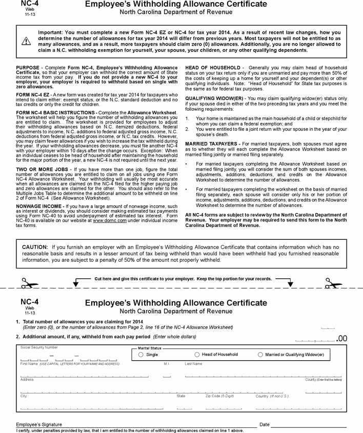 Section 125 Plan Document Template Lovely Download north Carolina form Nc 4 for Free