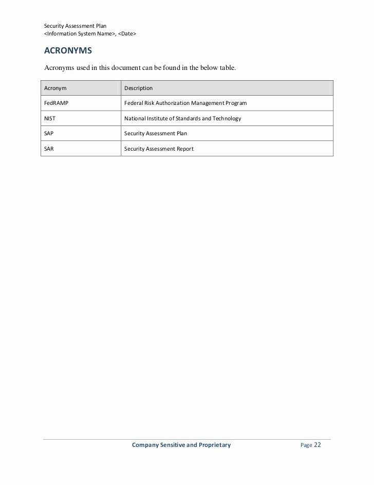 Security assessment Plan Template Lovely Security assessment Plan Template