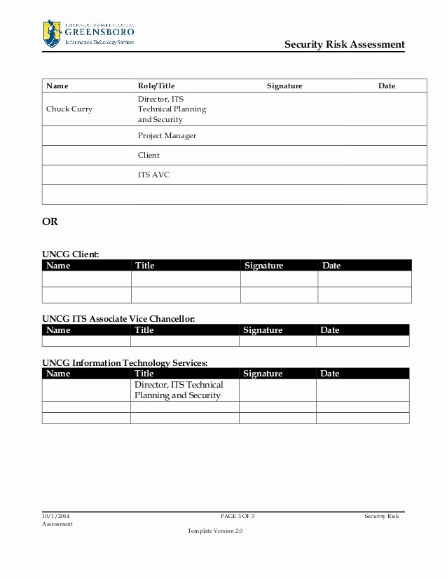Security assessment Plan Template New Security Risk assessment Template V2 0
