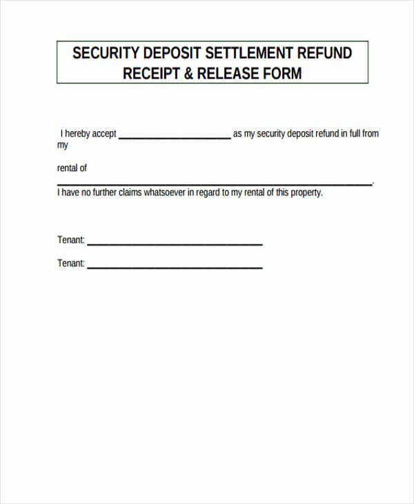 Security Deposit Letter format Luxury 9 Security Deposit Return form Sample Free Sample