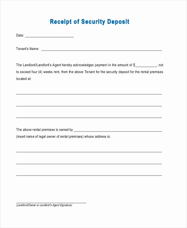 Security Deposit Receipt Template Best Of Sample Deposit Receipt form 10 Free Documents In Pdf