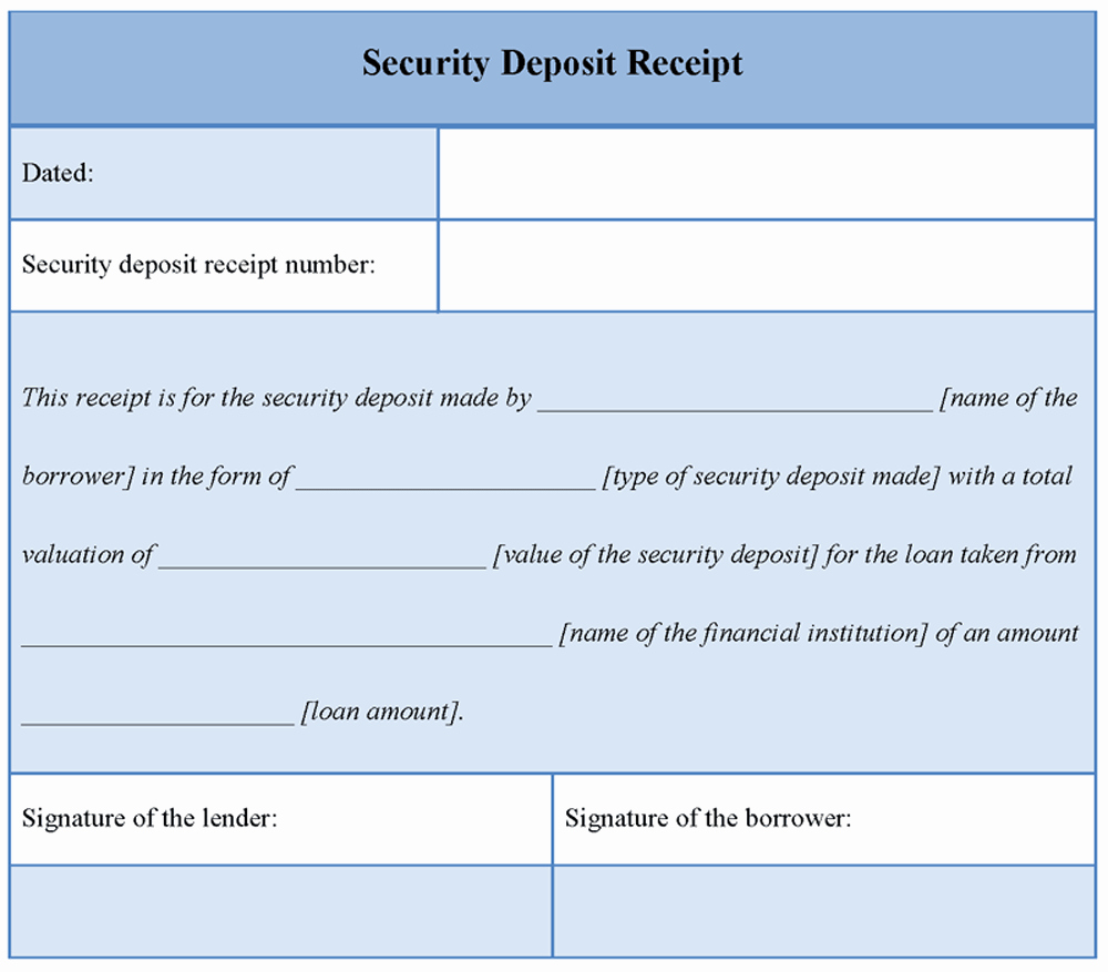 Security Deposit Receipt Template Fresh Download Printable Security Deposit Receipt Template Word