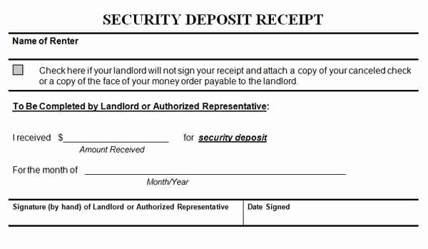 Security Deposit Receipt Templates Awesome Security Deposit Receipt Templates Find Word Templates